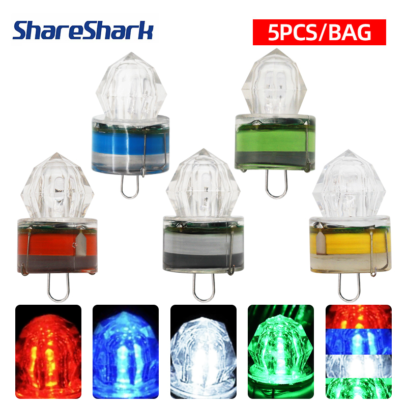 Underwater Flashlight - ShareShark 5 szt. LED Lampka Wędkarska