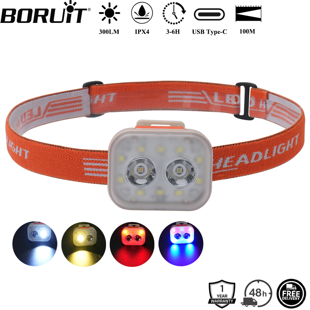Aquatic Sports Hat - Latarka czołowa BORUiT 300LM z klipsem,