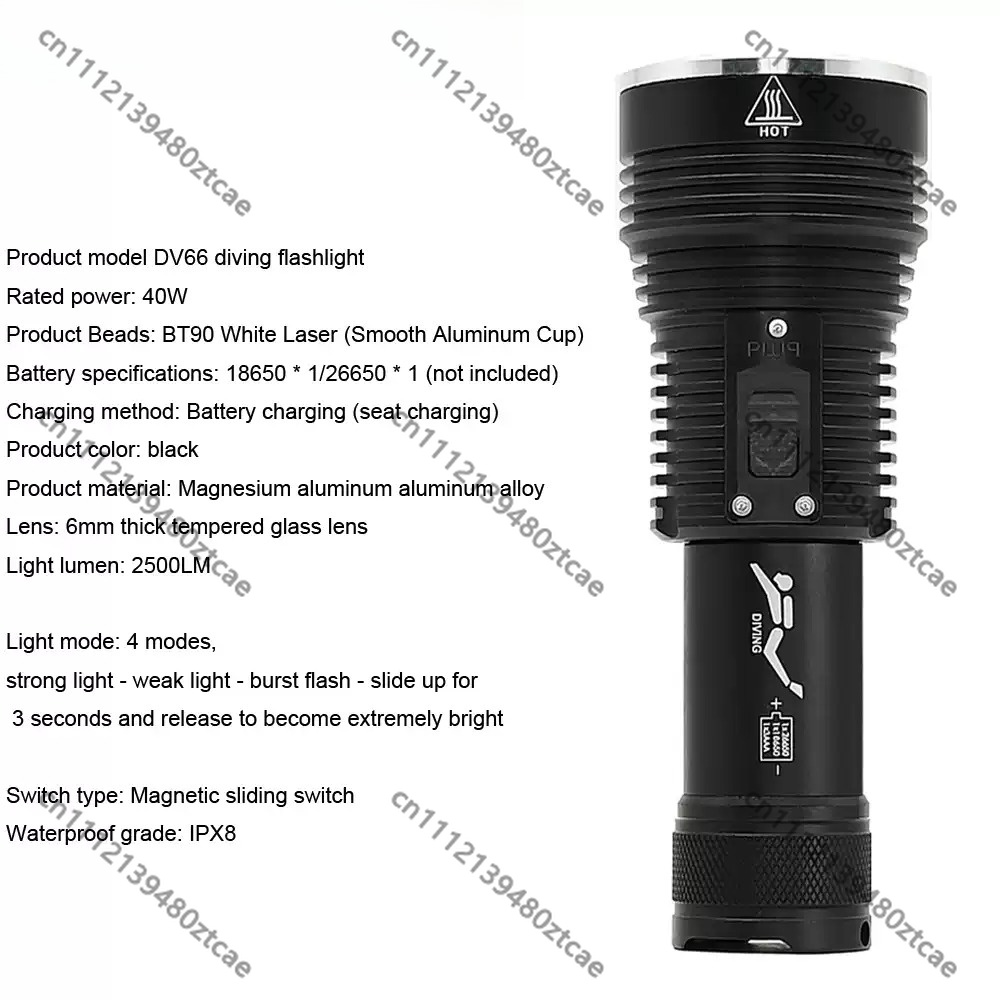 Wysokiej Mocy Biała Laserowa L – Underwater Flashlight recenzja i cena