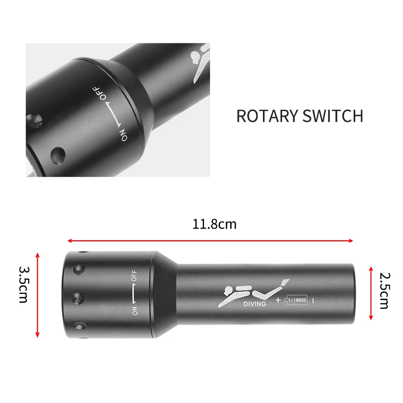 Nowa latarka nurkowa LED T6, d – Underwater Flashlight recenzja i cena