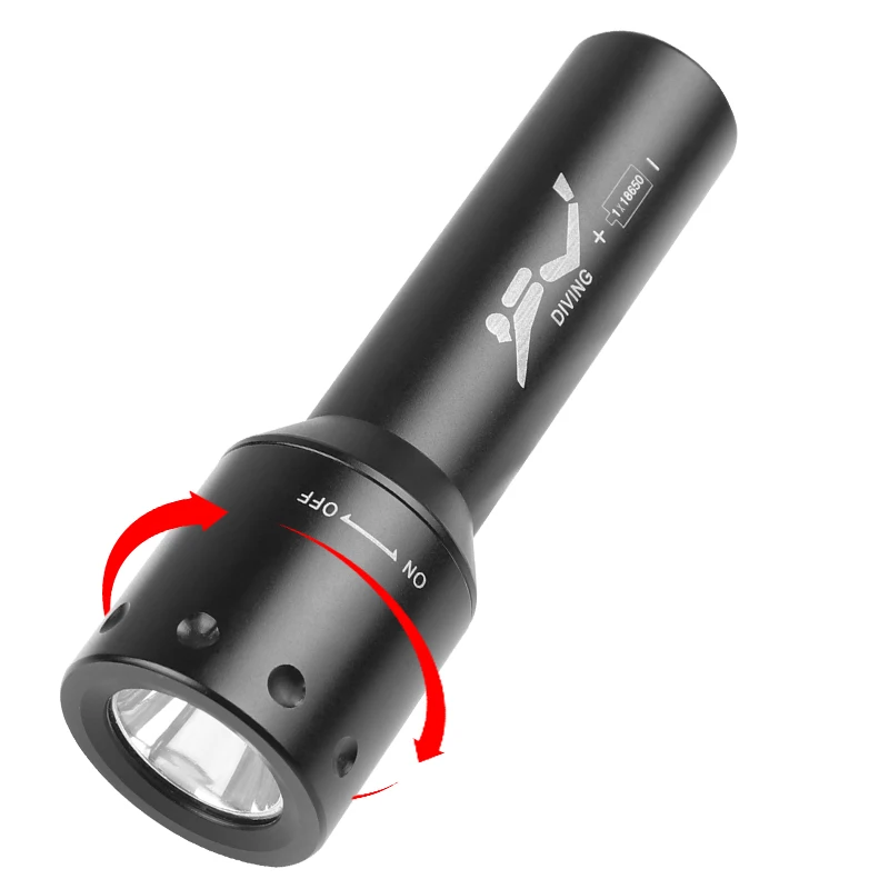 Nowa latarka nurkowa LED T6, d – Underwater Flashlight recenzja i cena